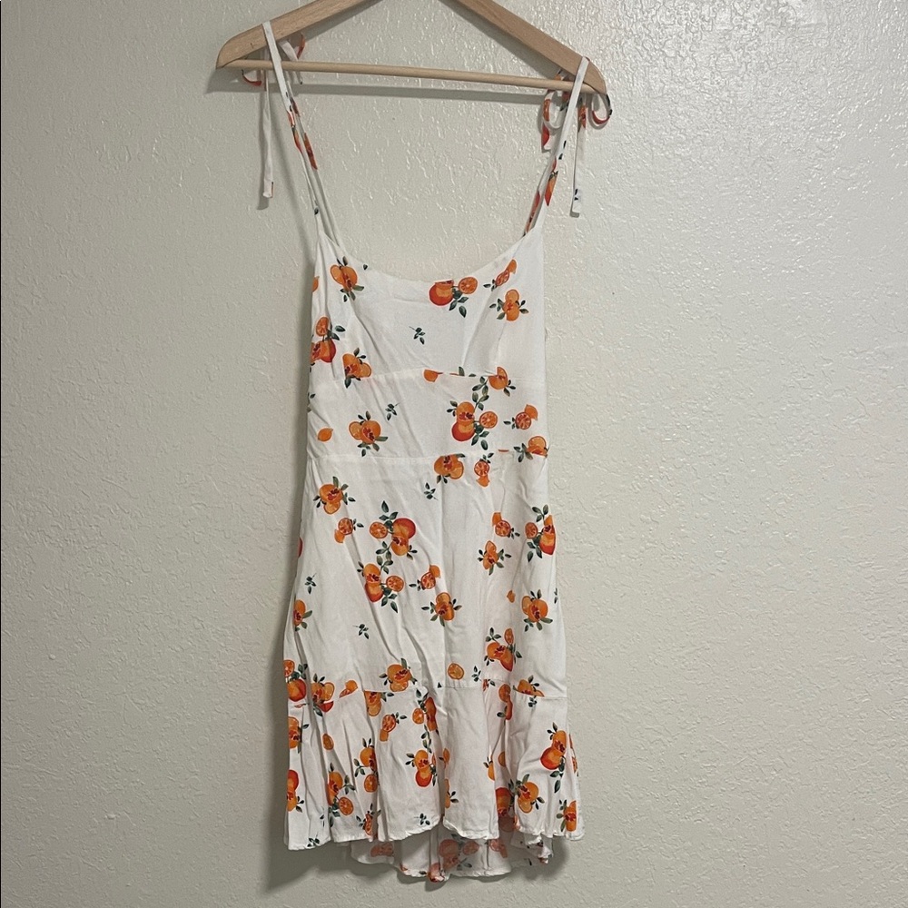 Floral White and Orange Sundress